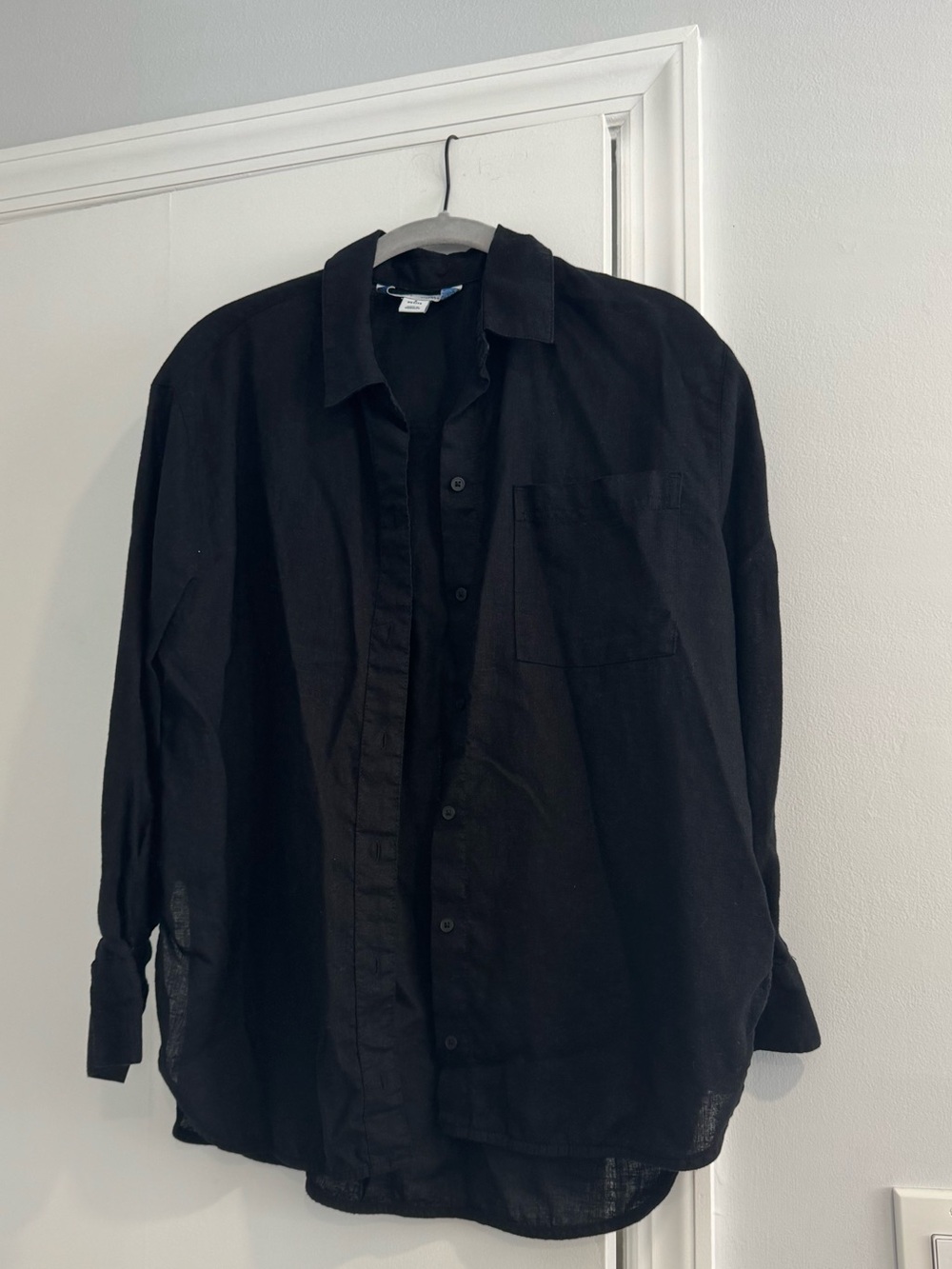 NWOT Old Navy Boyfriend Fit Linen Blend Button Down Shirt Small Petite